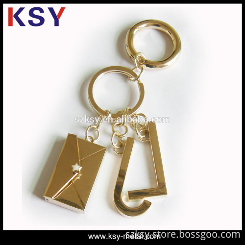 Cheap gold custom keyrings with polished finish